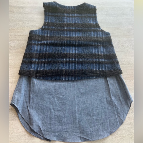 Derek Lam 10 Crosby Cashmere Wool Blend Tank in Blue, Size 4 - Picture 4 of 11